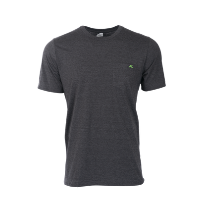 Hobie Men's T-shirt-Dk Gray/Lime Logo-2XL