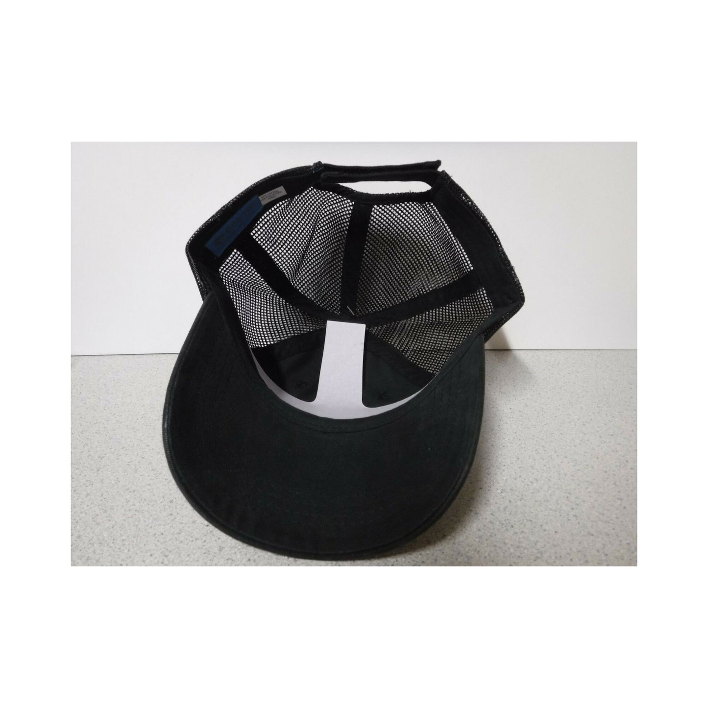 New Authentic Costa Trucker Hat Adjustable Black with Shield Logo Black Mesh