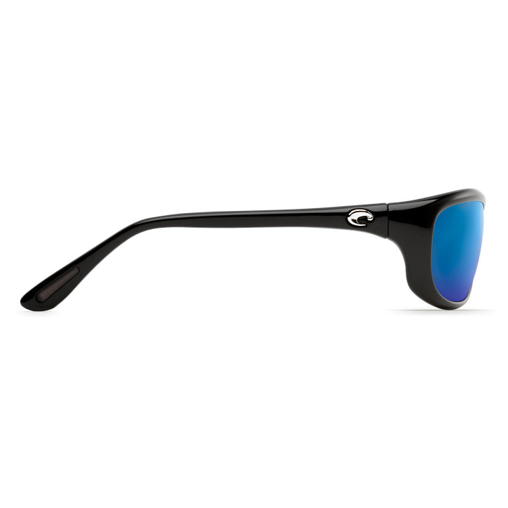 New Authentic Costa Harpoon Polarized Sunglasses Shiny Black Frame Blue Mirror Glass Lens