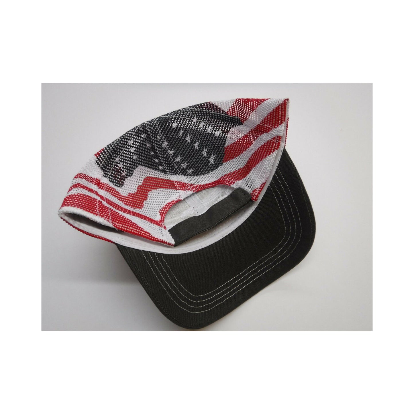 New Authentic Skeeter Richardson Hat  Gray/ Back American Flag Mesh