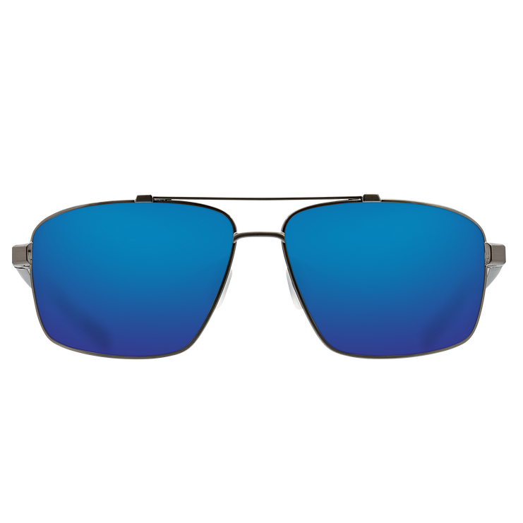 New Authentic Costa Flagler Polarized Sunglasses Brushed Gunmetal Frame Blue Mirror Glass Lens