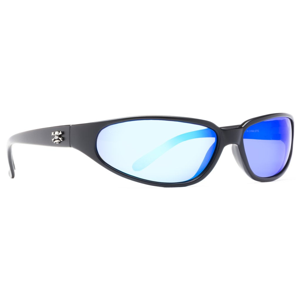 New Authentic Calcutta Carolina Sunglasses Matt Black Frames/ Polarized Blue Mirror Lens