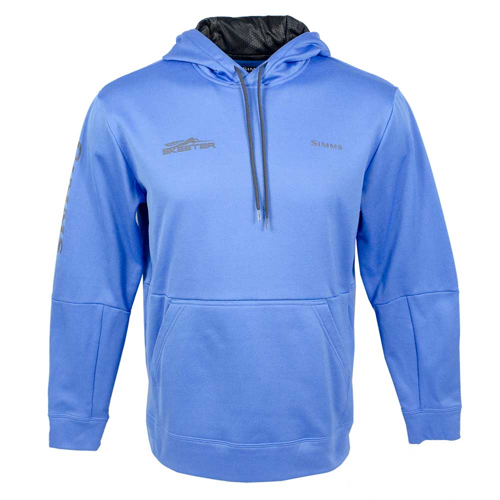 New Authentic Skeeter Simms Hoodie Pacific Blue Medium