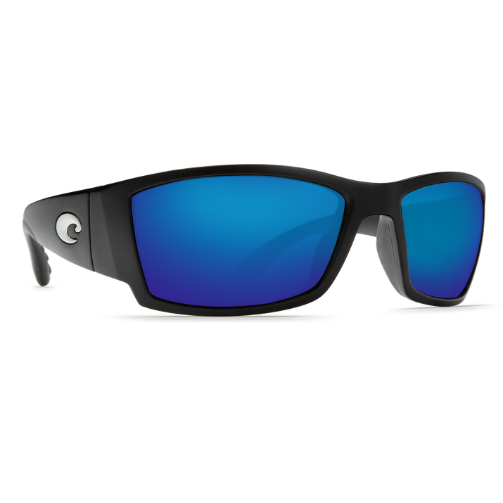 Black Frame Blue Mirror Glass Lens