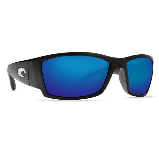 Black Frame Blue Mirror Glass Lens