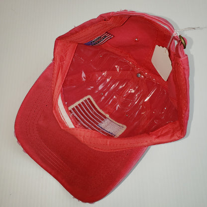 Proud American Distressed Hat w/ American Flag Patch Red