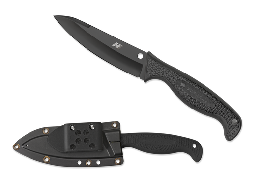 Spyderco Aqua Salt Black Plain w/Sheath FB23PBBK