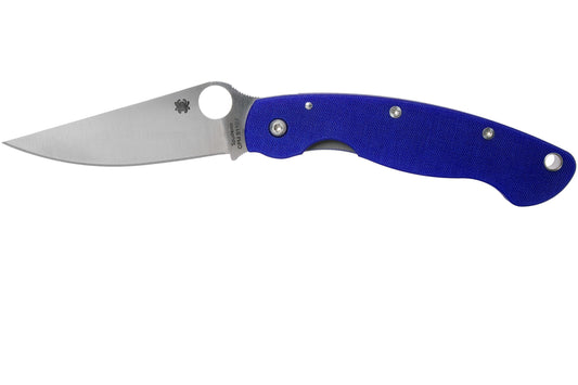 NEW Spyderco Military Dark Blue Plain-edge