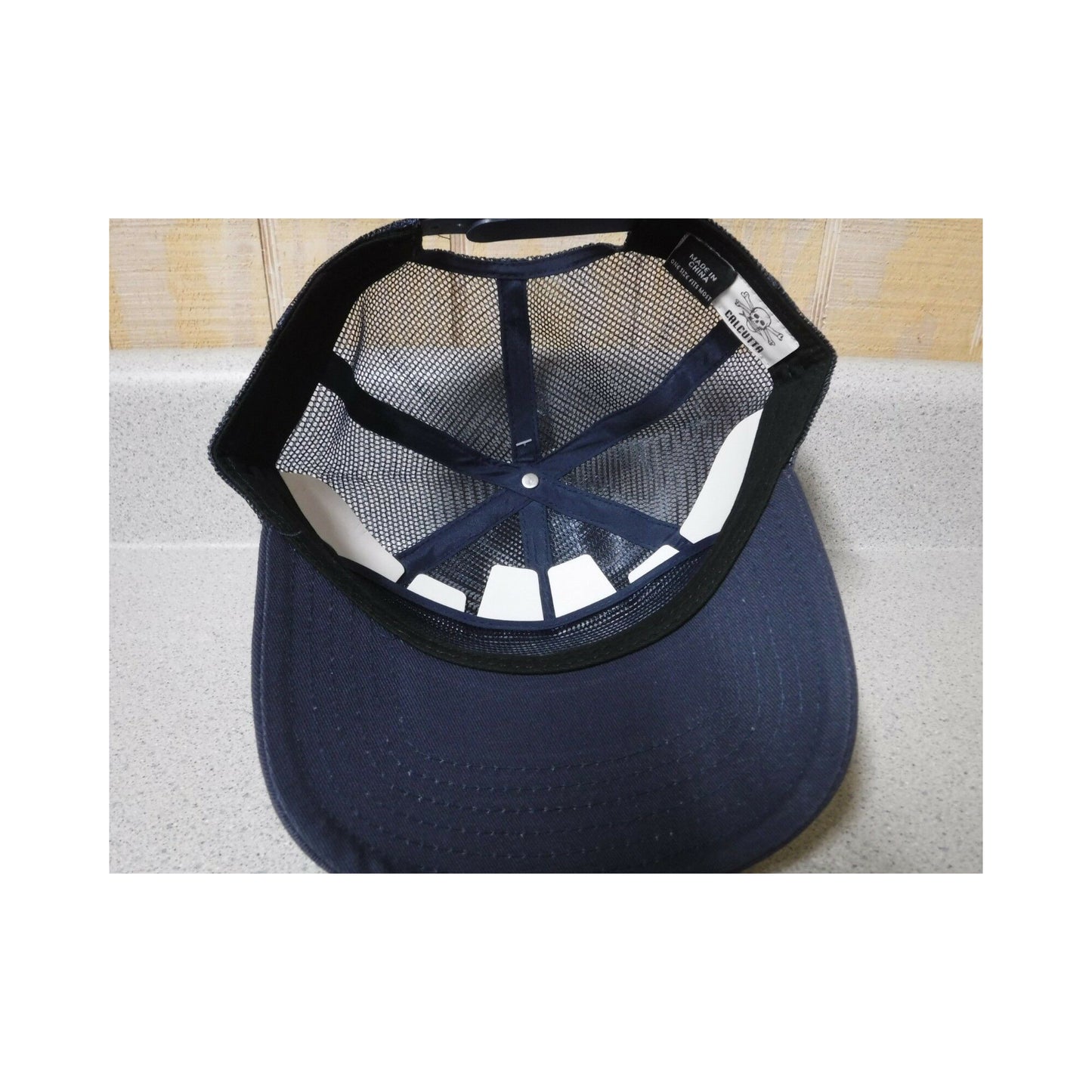 New Authentic Calcutta All Mesh Hat  Navy with Circle Patch