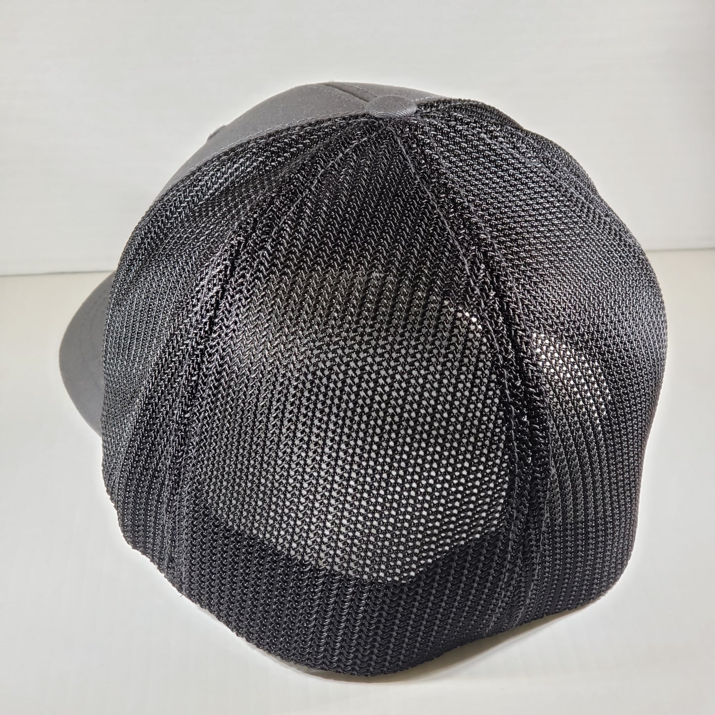 Falcon Boats Black Patch Flex Fit Hat-Charcoal Gray/Black Mesh Lg-XL
