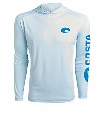 New Authentic Costa XL Arctic Blue Performance Hooded Shirt