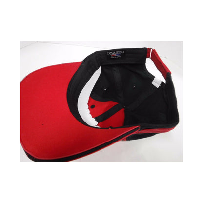 New Authentic Skeeter Richardson Hat  Red/ Side Stripes/Back Black Cotton Hat