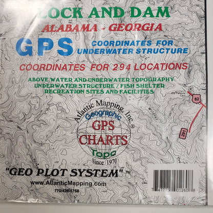 Atlantic Mapping GPS Paper Map Lake Eufaula