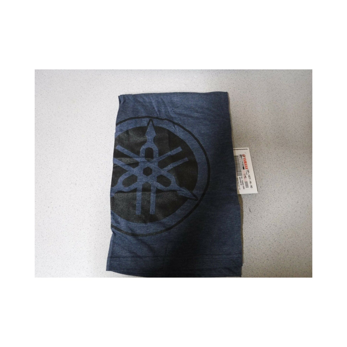 New Yamaha T-Shirt Short Sleeve Tuning Fork Heather with Black Logo Small