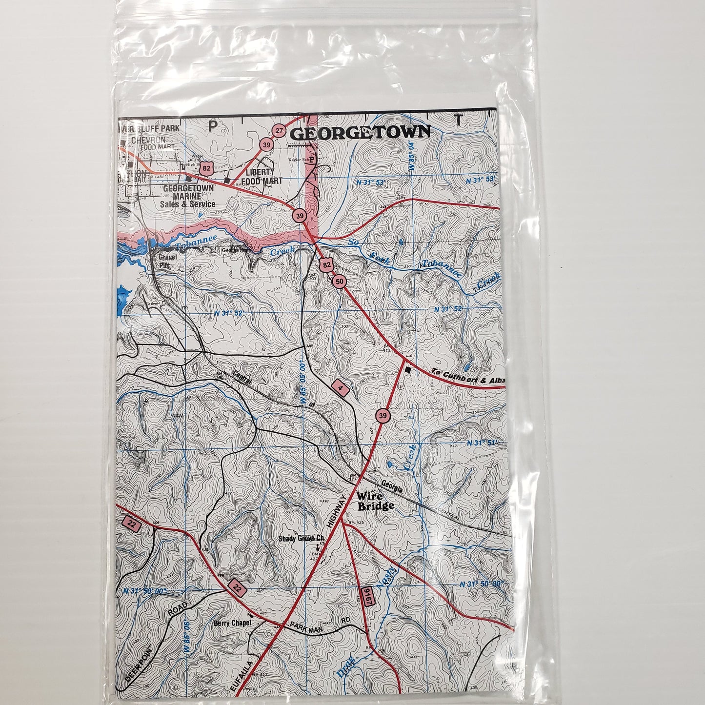 Atlantic Mapping GPS Paper Map Lake Eufaula