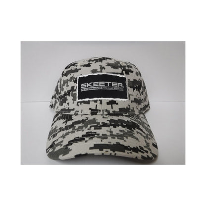 New Authentic Skeeter Richardson Hat  White/ Gray Snow Camo/ Black Square Patch