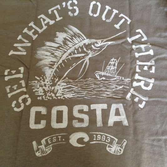 New Authentic Costa Short Sleeve T-Shirt High Tide Gray Medium