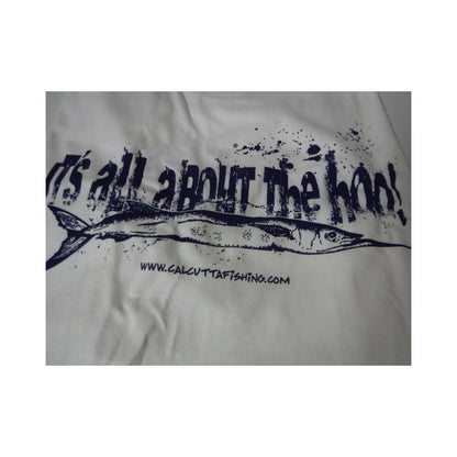 New Authentic Calcutta Short Sleeve Shirt  White- It's all About the Hoo! -2XL