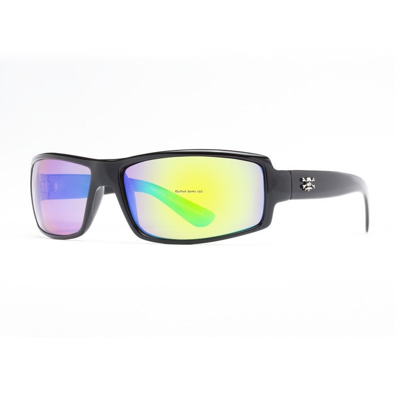 Shinty Black Frame/ Polarized Green Mirror Lens