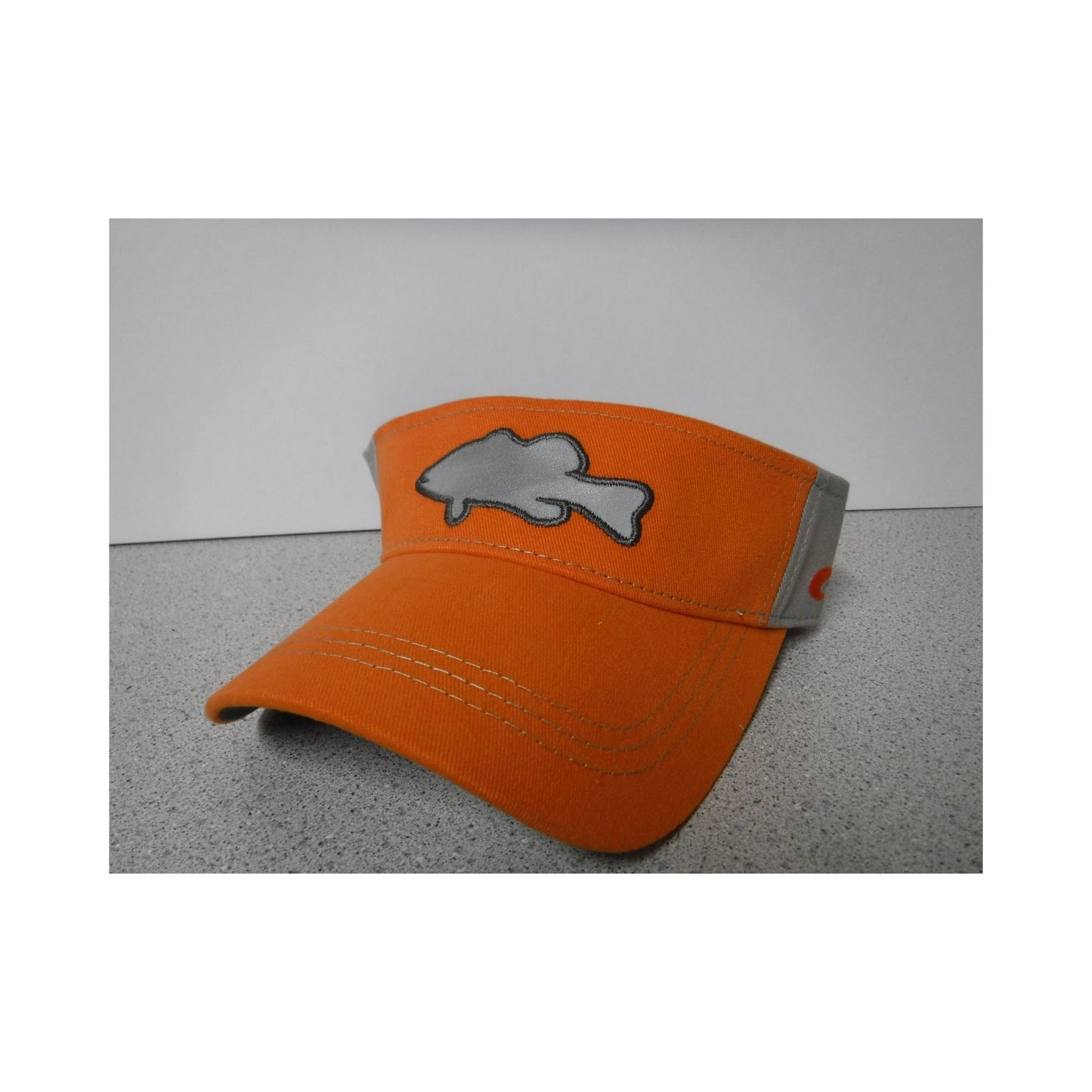 New Authentic Costa Visor Adjustable Orange/ Reflective Gray Fish