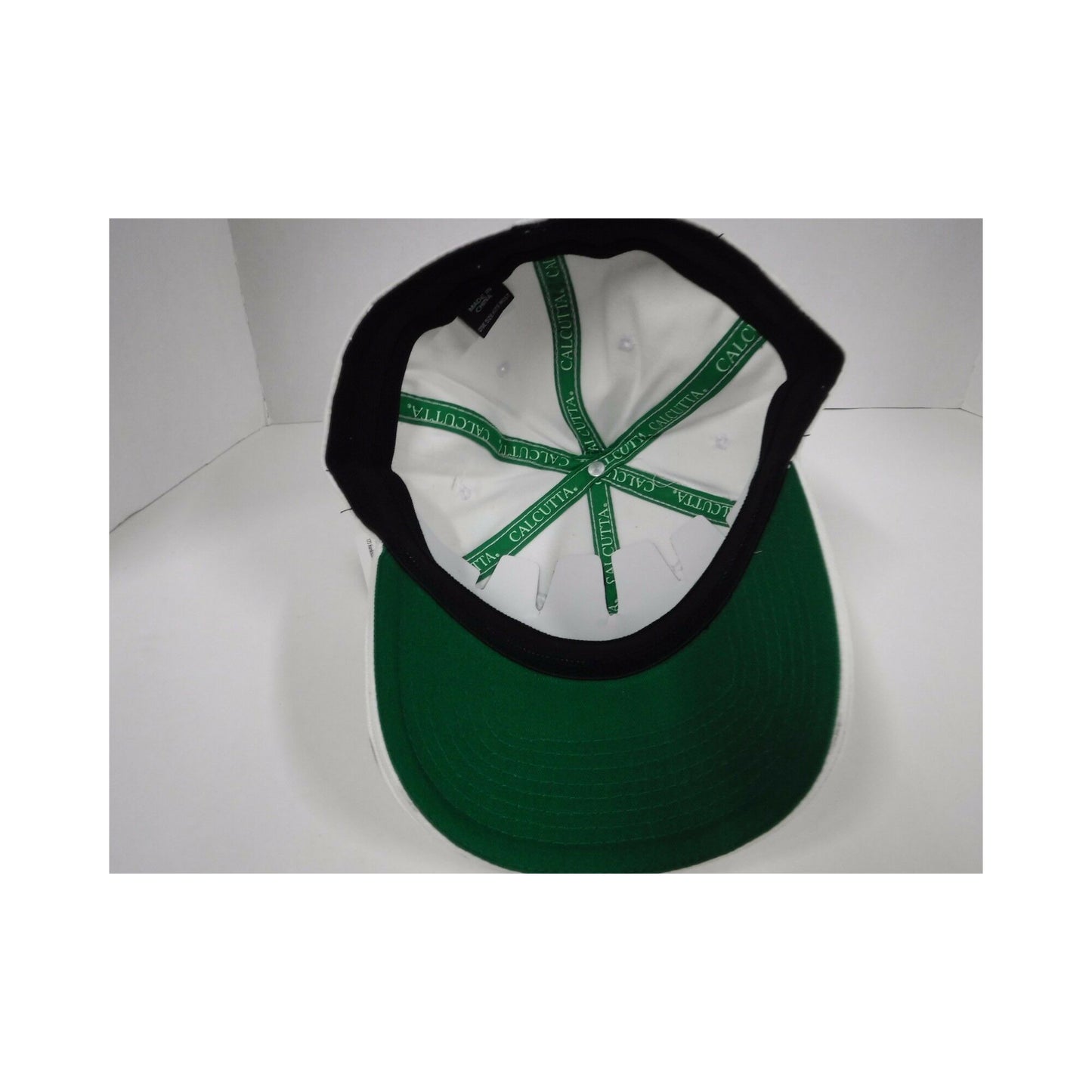 New Authentic Calcutta White Hat Flex-Fit Calcutta On Front Green Logo