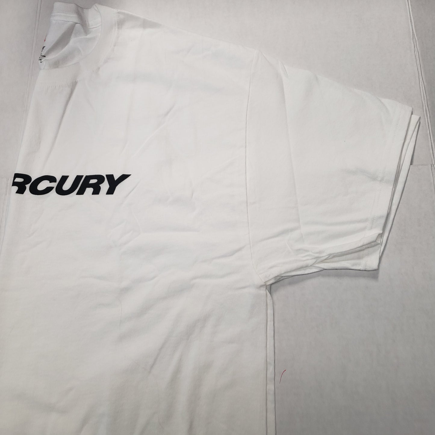 New Authentic Mercury Marine Short Sleeve Shirt White/ Black MERCURY Logo XL
