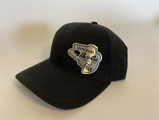 Bass Cat 50th Anniversary Badge Hat-Black Cloth