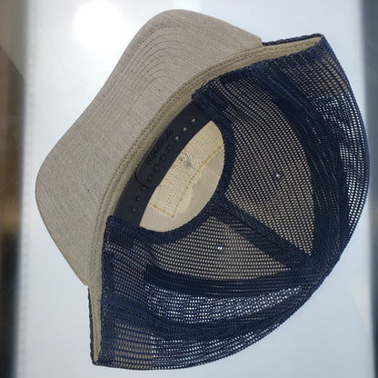 Falcon Boats Hat -Gray/ Navy Mesh/Tan Patch Logo