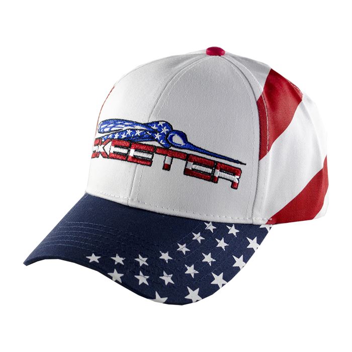 New Authentic Skeeter Richardson Hat  Red/ White/ Blue/ Back Eat Sleep Fish USA