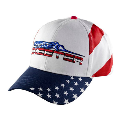 New Authentic Skeeter Richardson Hat  Red/ White/ Blue/ Back Eat Sleep Fish USA