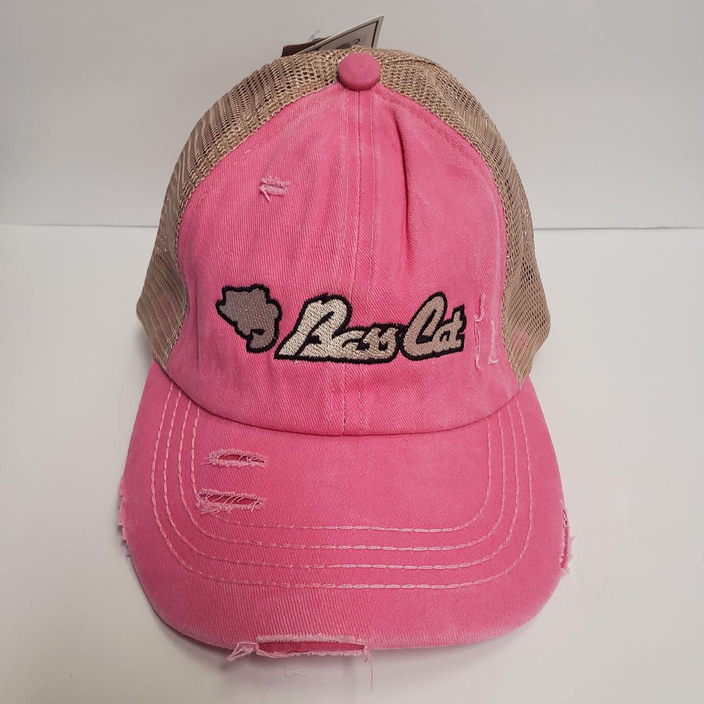Bass Cat CC Ponycap-Pink/Beige Mesh