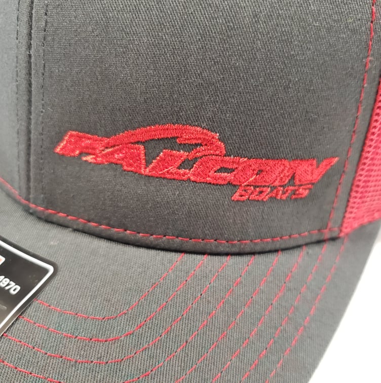Falcon Boats Richardson 112 Hat Gray -  Red Mesh