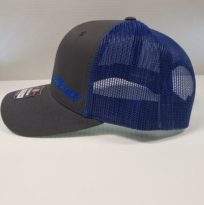 Falcon Boats Richardson 112 Hat Gray -  Royal Blue Mesh