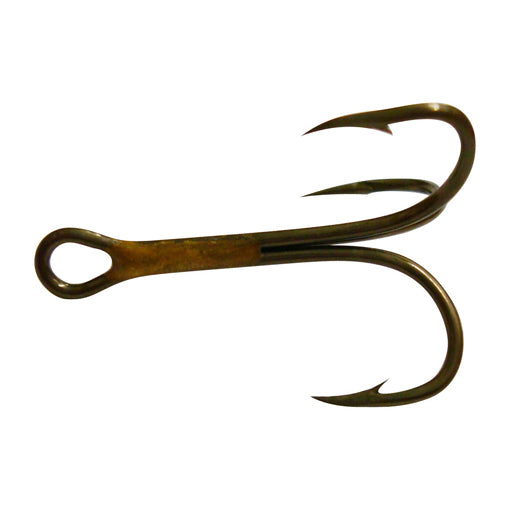 Eagle Claw 2X Treble Bronze Reg Shank Curved Point