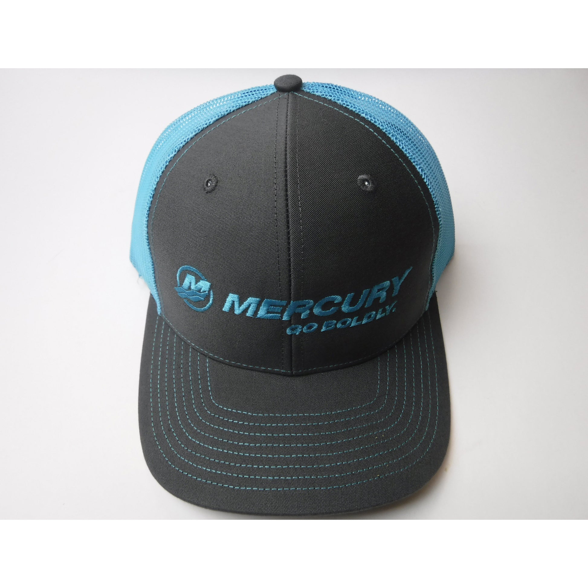 Go Boldly Richardson Trucker Charcoal/ Turquoise Mesh