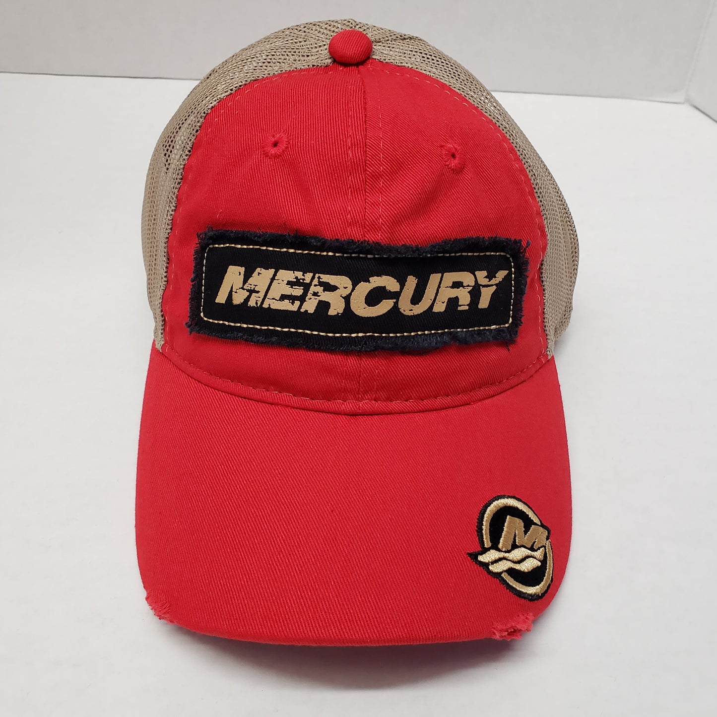 Authentic Mercury Marine Hat Red/ Khaki Mesh