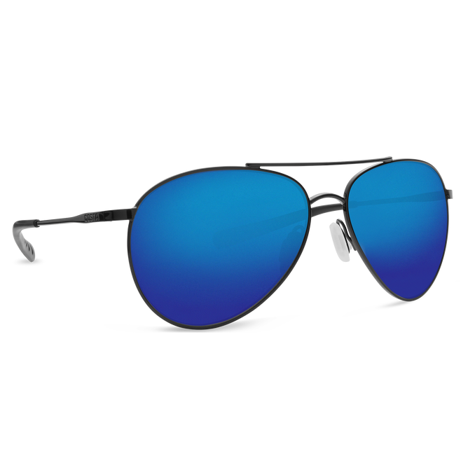 Shiny Black Frame Blue Mirror Glass Lens