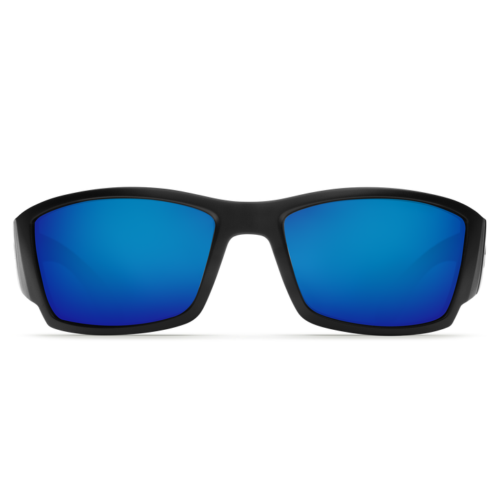 New Authentic Costa Corbina Polarized Sunglasses Black Frame Blue Mirror Glass Lens