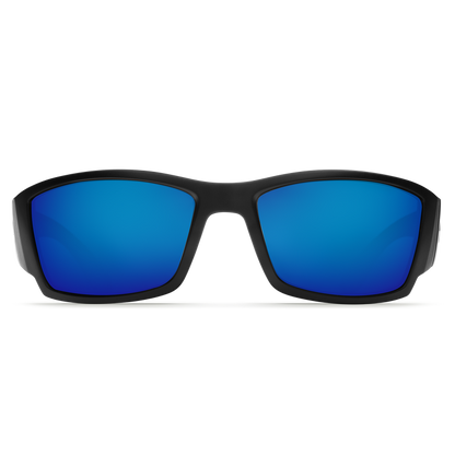 New Authentic Costa Corbina Polarized Sunglasses Black Frame Blue Mirror Glass Lens