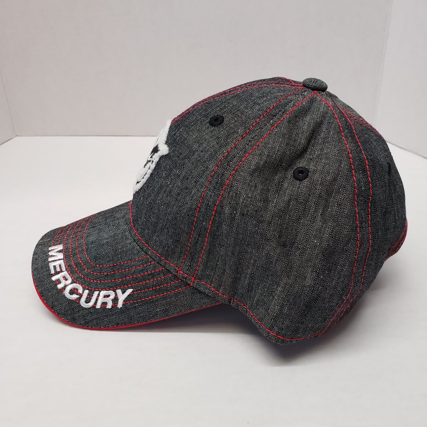 New Authentic Mercury Marine Hat Perimeter Black Chambray