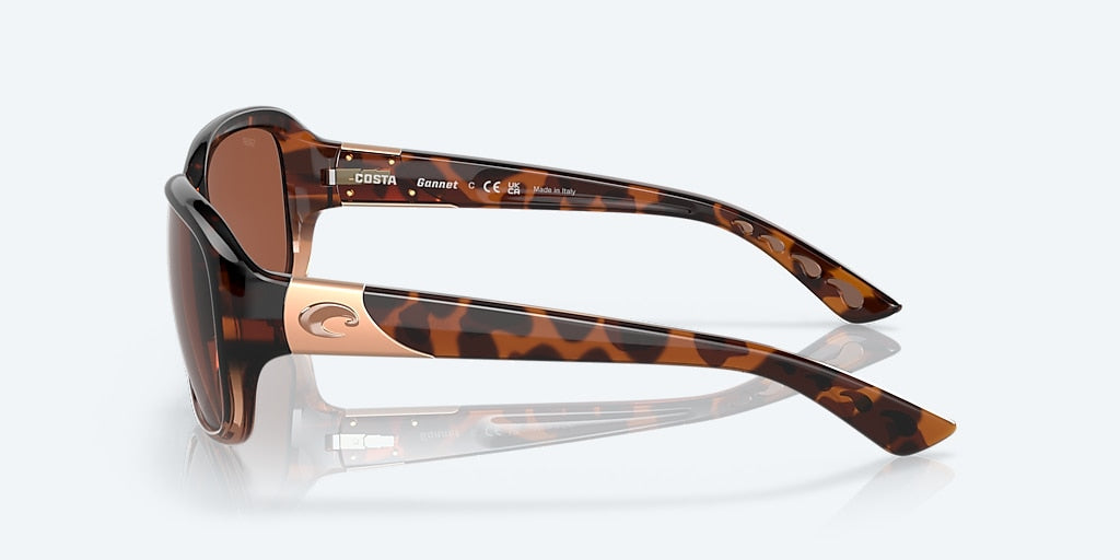 New Authentic Costa Sunglasses-Gannet -Shiny Tortoise Fade Frame/Copper Polycarbonate Lens-580P
