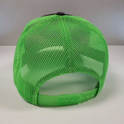 Falcon Boats Richardson 112 Hat Gray -  Lime Green Mesh