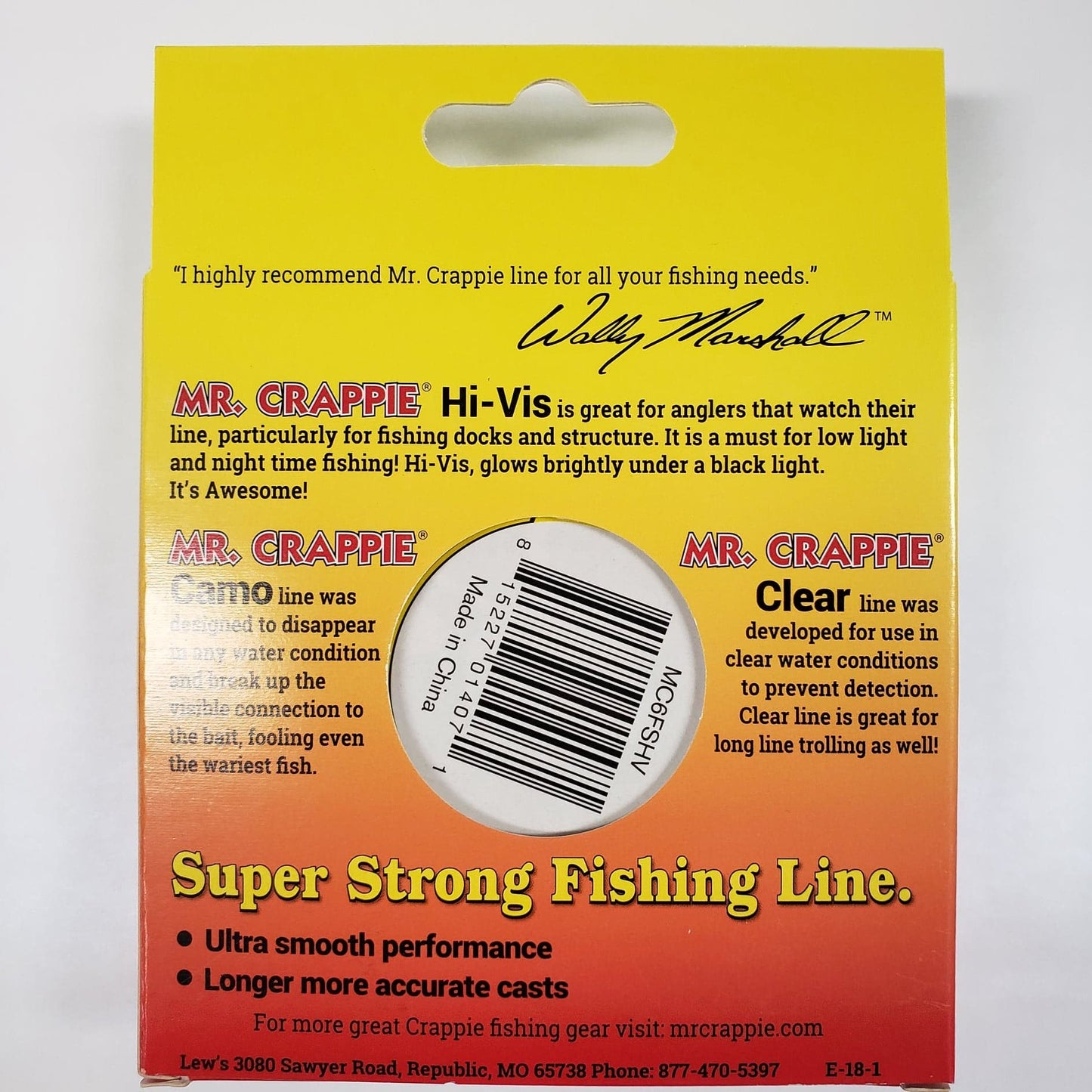 Lew's Mr Crappie Mega Spool 6lb 500 yd HiVis