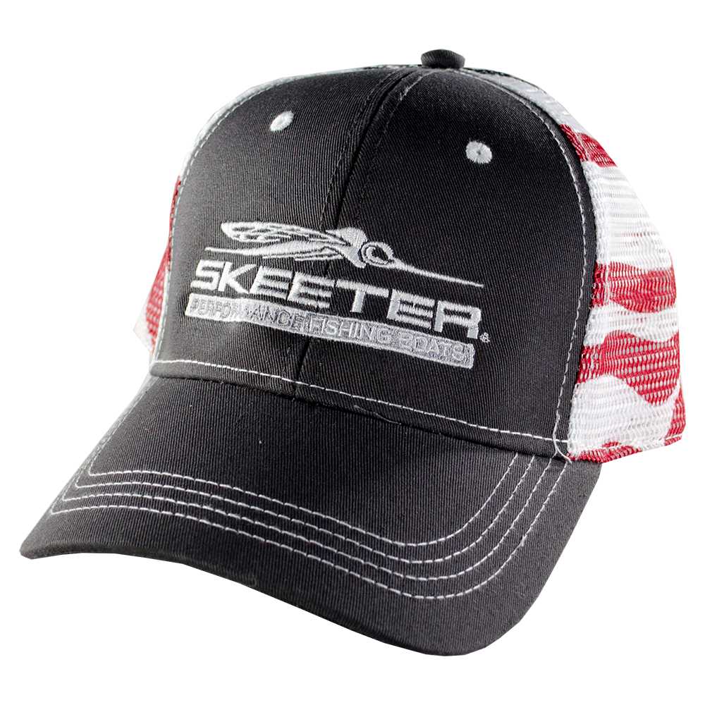 New Authentic Skeeter Richardson Hat  Gray/ Back American Flag Mesh