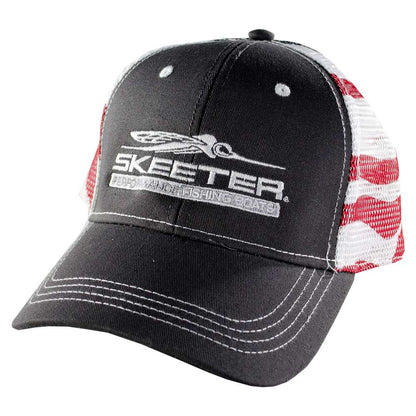 New Authentic Skeeter Richardson Hat  Gray/ Back American Flag Mesh