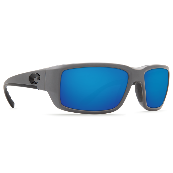 Matte Gray Frame Blue Mirror Glass Lens