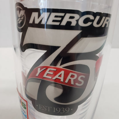 New Authentic Mercury Marine Tervis Tumbler Clear w/ 75 yr est 1939 16 oz