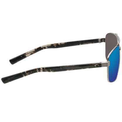 New Authentic Costa Flagler Polarized Sunglasses Brushed Gunmetal Frame Blue Mirror Glass Lens