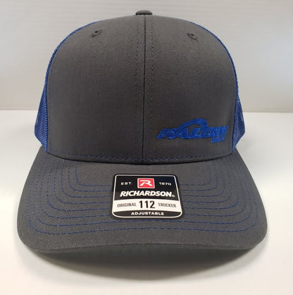Falcon Boats Richardson 112 Hat Gray -  Royal Blue Mesh