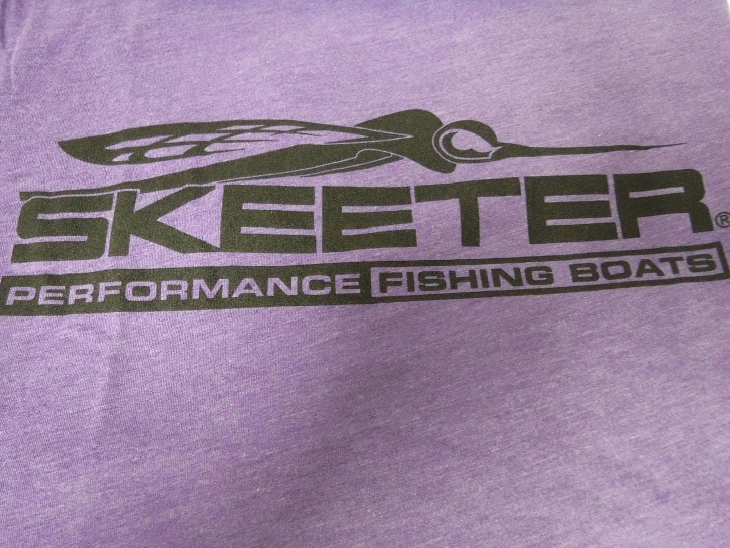 New Authentic Skeeter-Softstyle T-Shirt-Heather Purple/Eat, Sleep, Fish Large